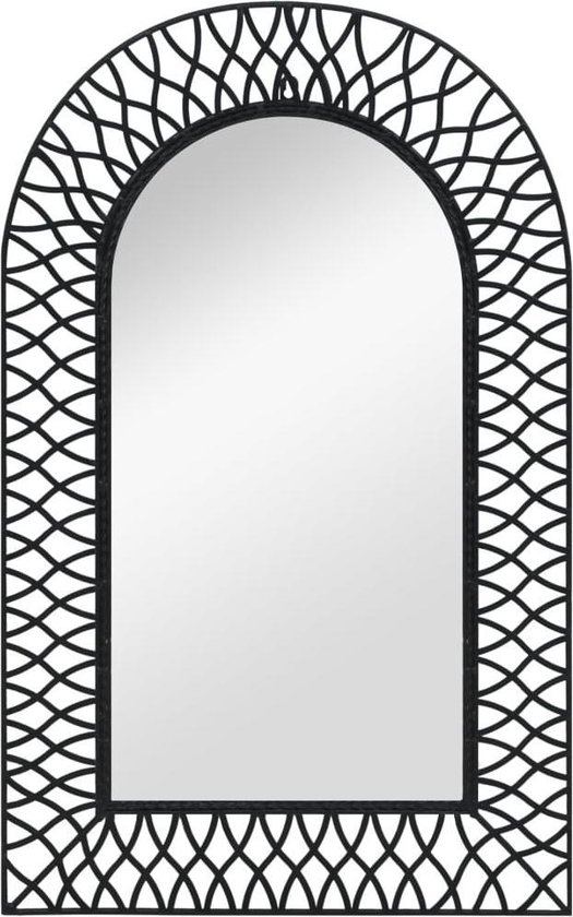 vidaXL - Wandspiegel - gebogen - 50x80 - cm - zwart