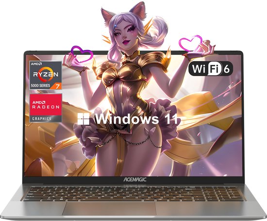 ACEMAGIC AX16 Pro 16,1'' FHD-laptop AMD Ryzen 7 5700U (8C/16T, up to 4.3 GHz) 16 GB DDR4 RAM 512 GB SSD ,Windows 11,WiFi6, BT5.2