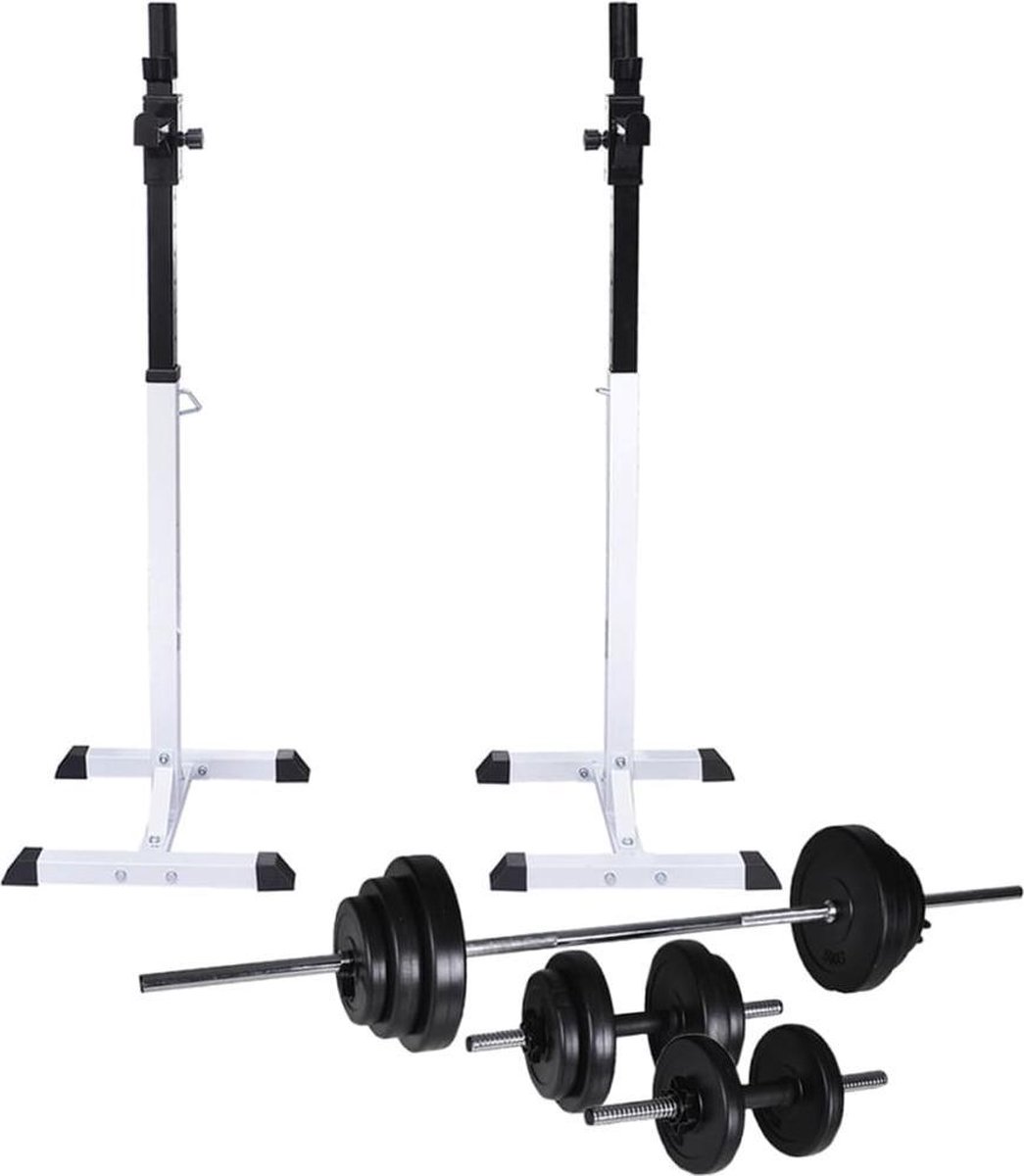 vidaXL - Halter-/squatrek - met - halterset - 305 - kg
