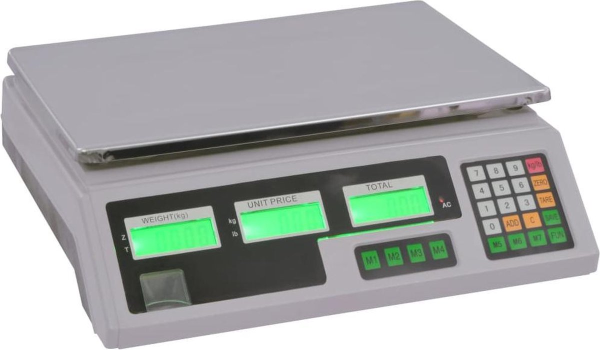 vidaXL Weegschaal digitaal met oplaadbare batterij 30 kg | bol.com