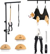 Trimtafel Set voor Honden & Katten – Furley’s Universele Trimarm met Hangmat – Inclusief 3 Kammetjes, Schaar & Nagelknipper – Verstelbaar & Opvouwbaar – Past op Elke Tafel