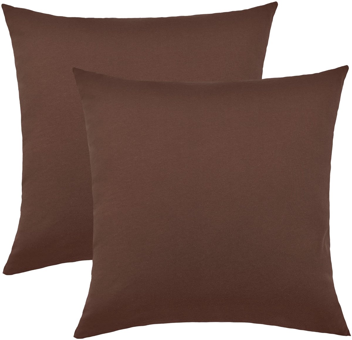 Ibenzoa Set van 2 Luxe Kussenhoezen in Verschillende Maten en Kleuren, Chocoladebruin, 40 x 40 cm