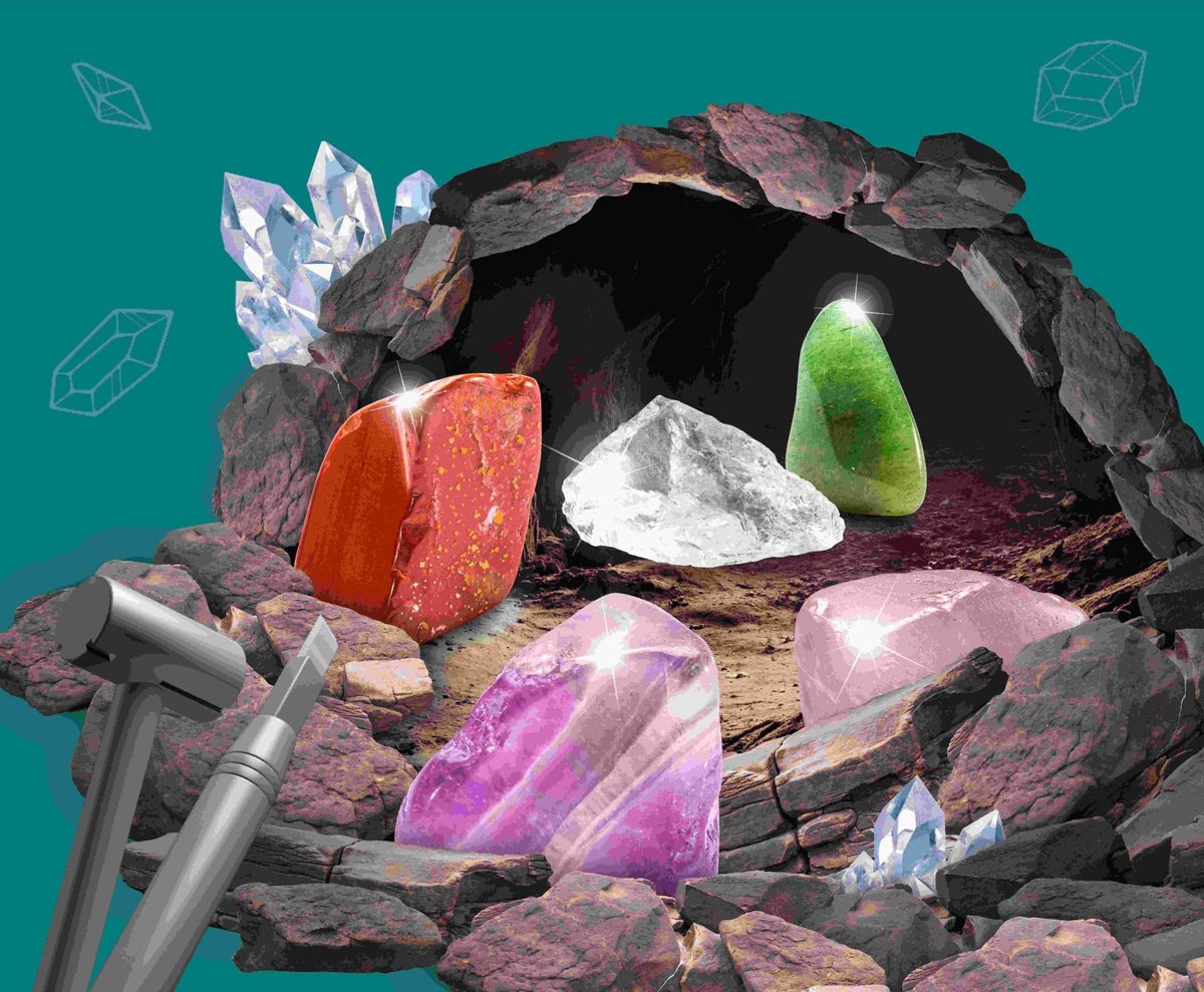 Kosmos Dig Out Minerals – Experimenteerset – Graaf kleurrijke edelstenen op en ontdek de wereld van mineralen – Inclusief bergkristal, rozenkwarts, amethist en meer – Mineralen uitgraven — afbeelding 3