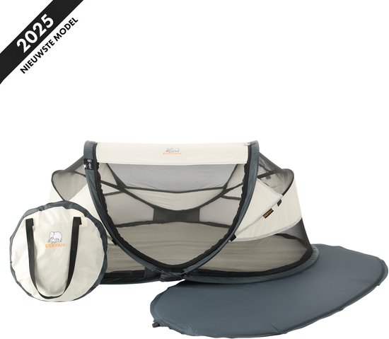 Deryan Baby Luxe Campingbedje – Inclusief zelfopblaasbare matras - Cream