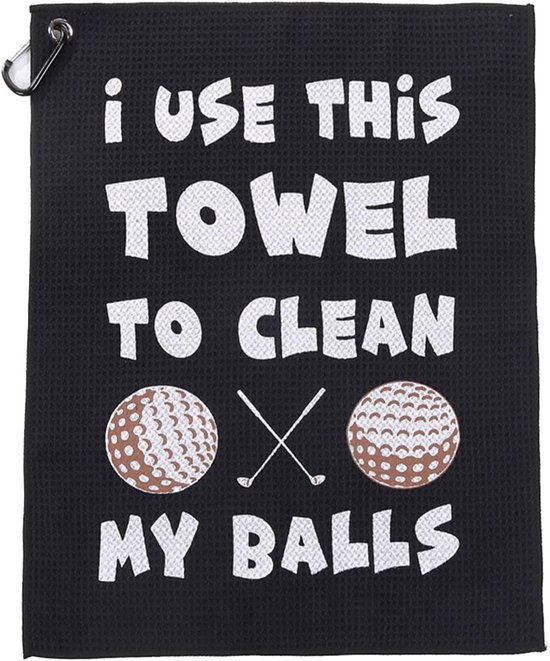 Stripe serviette de golf humoristique 60 x 40, Clean My Balls