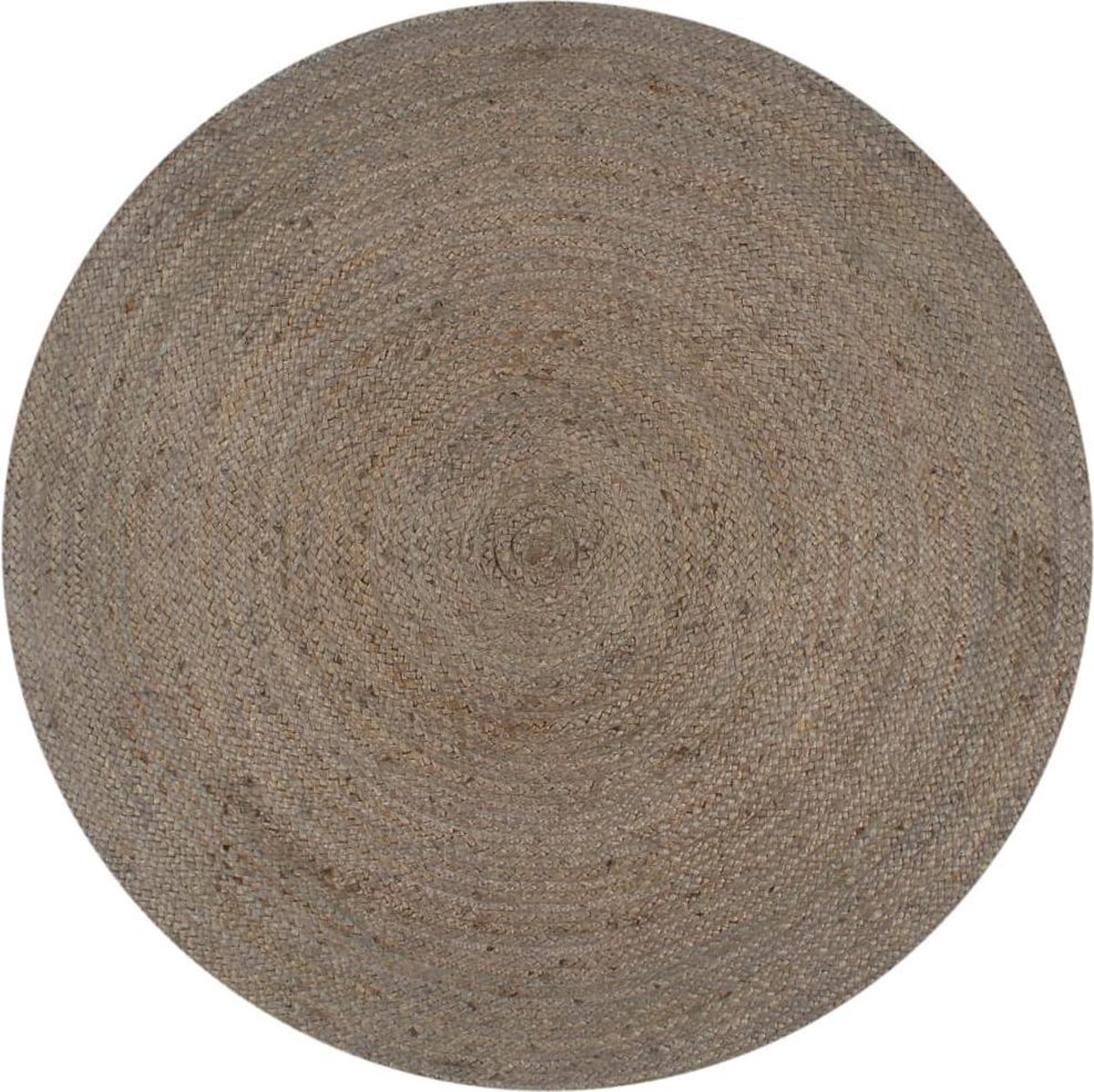 vidaXL Vloerkleed - handgemaakt - rond - 90 - cm - jute - grijs
