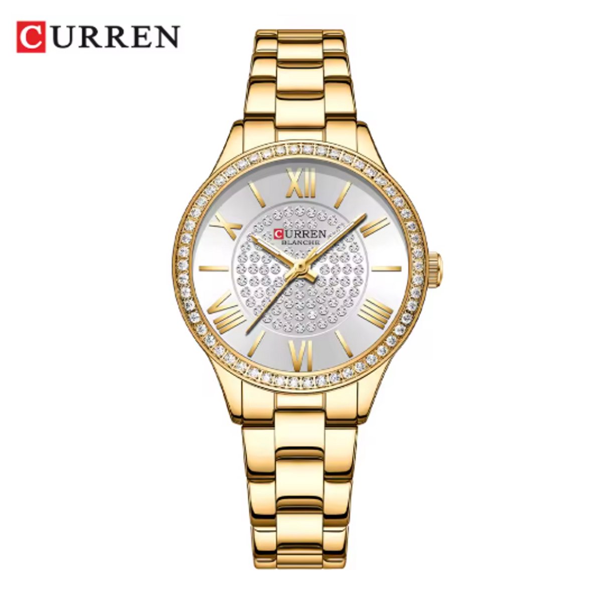 Curren Horloge - Vrouwen - Goudkleurig met Witte Wijzerplaat - Model 9084 - Elegant Dameshorloge - Perfect Cadeau