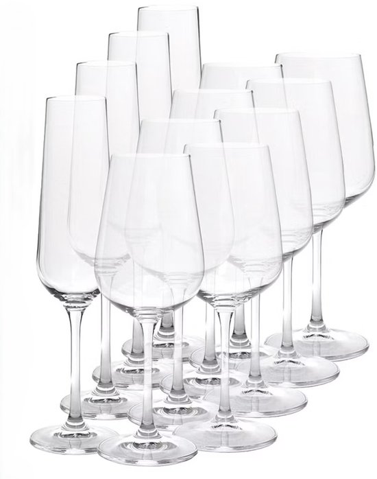 SCHOTT ZWIESEL For You Set of 16 Glasses, 4 White Wine Glasses, Red SCHOTT ZWIESEL For You Set of 16 Glasses, 4 White Wine Glasses, Red
