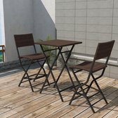 Tuinset poly rattan bruin 3-delig