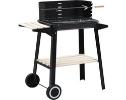 vidaXL Houtskoolbarbecue staand met wieltjes