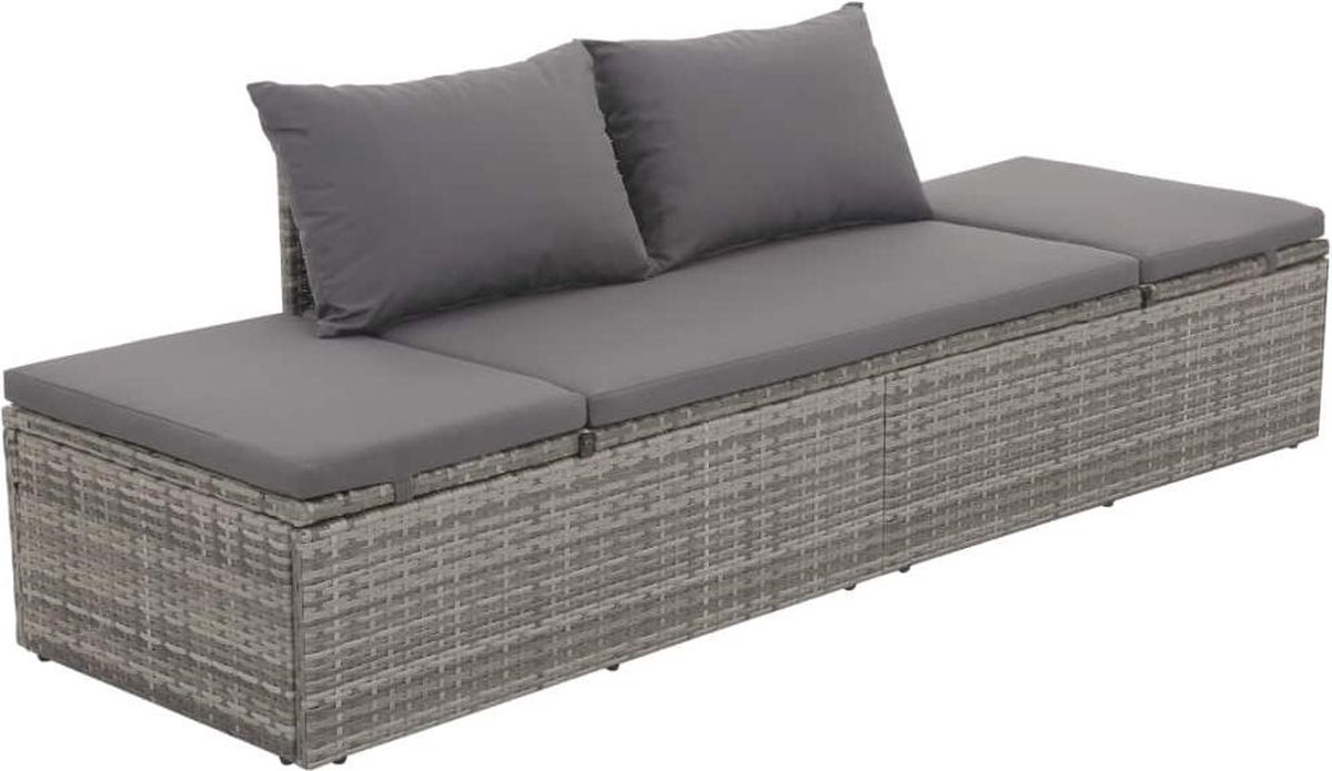 Vidaxl Loungebed Grijs Tuinbed
