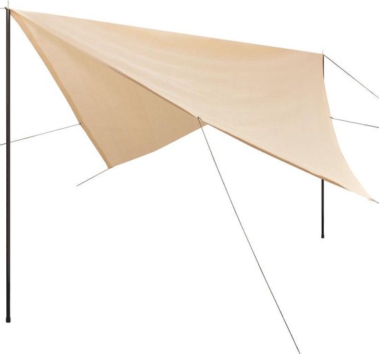 definitief Carry onderwerp vidaXL Zonnescherm tarp met palen vierkant 3x3 m HDPE crème | bol.com