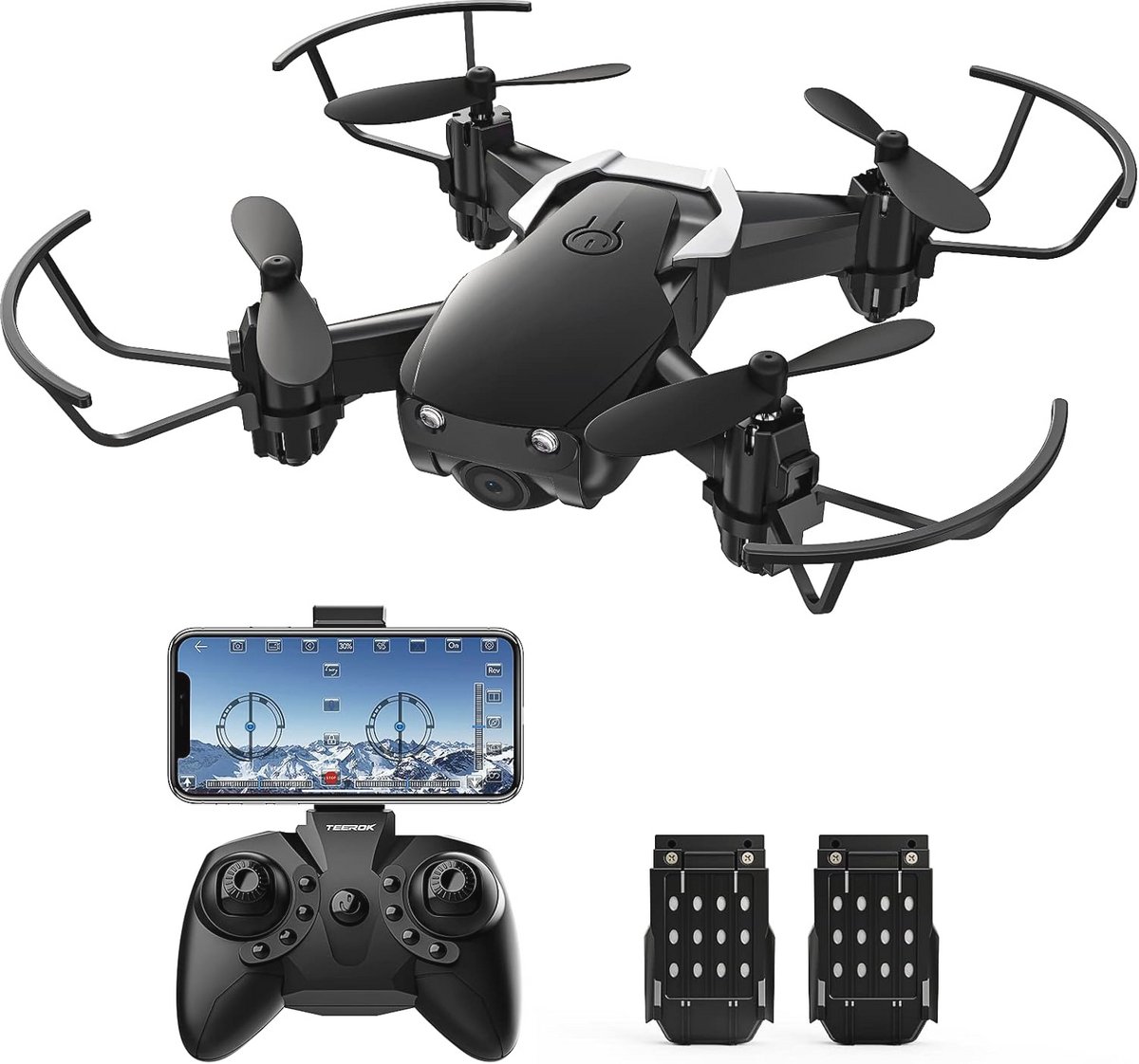 Mini-drone met camera voor kinderen - 30 minuten vliegtijd, eenvoudig in gebruik en veilig