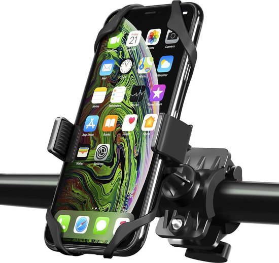 Kreezi XR12 PRO Mobiele telefoonhouder fiets tot 6.8 inch Zwart GSM Fietshouder Ook geschikt voor Scooter & Motor