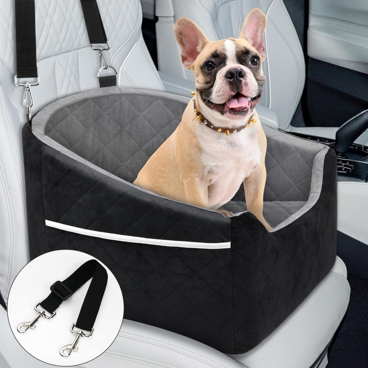 Ibenzoa® Comfortabele Autostoel voor Kleine Honden - Ultrazachte Ondersteuning en Veiligheid