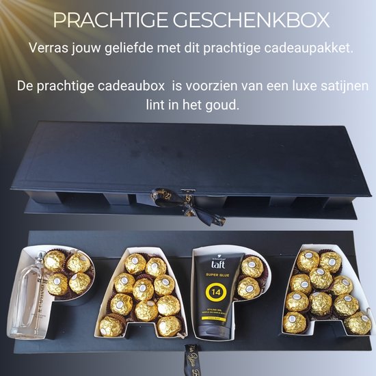 GreatGift - Coffret cadeau de Luxe Vaderdag - Pour papa - Coffret cadeau de Luxe - Ferrero Rocher - Parfum - Gel capillaire Taft - Cadeau Uniek pour lui