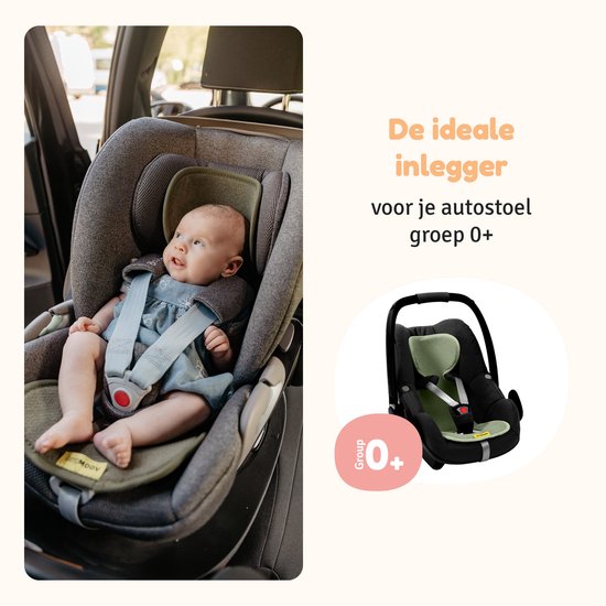 AeroMoov Air Layer - Inlegkussen Autostoel - Ademend & Warmteregulerend - Groep 0+ - Green Moss van AeroMoov — afbeelding 4