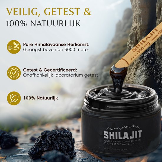 Shilajit Pur De L'Himalaya - Résine Puissante Pour énergie, Endurance & Performance - 100% Naturel