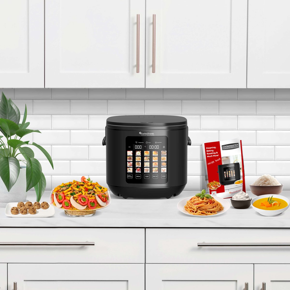 TurboTronic DMC23 Multicooker - Rijstkoker - Stoomkoker- 5 liter - RVS - Zwart thumbnail 7