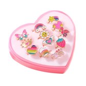Set de Bagues Kinder 12 pièces - Rainbow / Multi | Ajustable | Bijoux/ Messing |