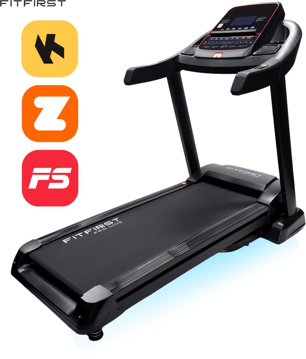 FitFirst® Ultra | Tot 20 KM/H en 15% Hellingshoek | Met Trainingsapps en speakers | Makkelijk Inklapbaar En Verplaatsbaar | Geveerde Demping | Ingebouwde Bidonhouder | 12 Voorgeprogrammeerde Programma's