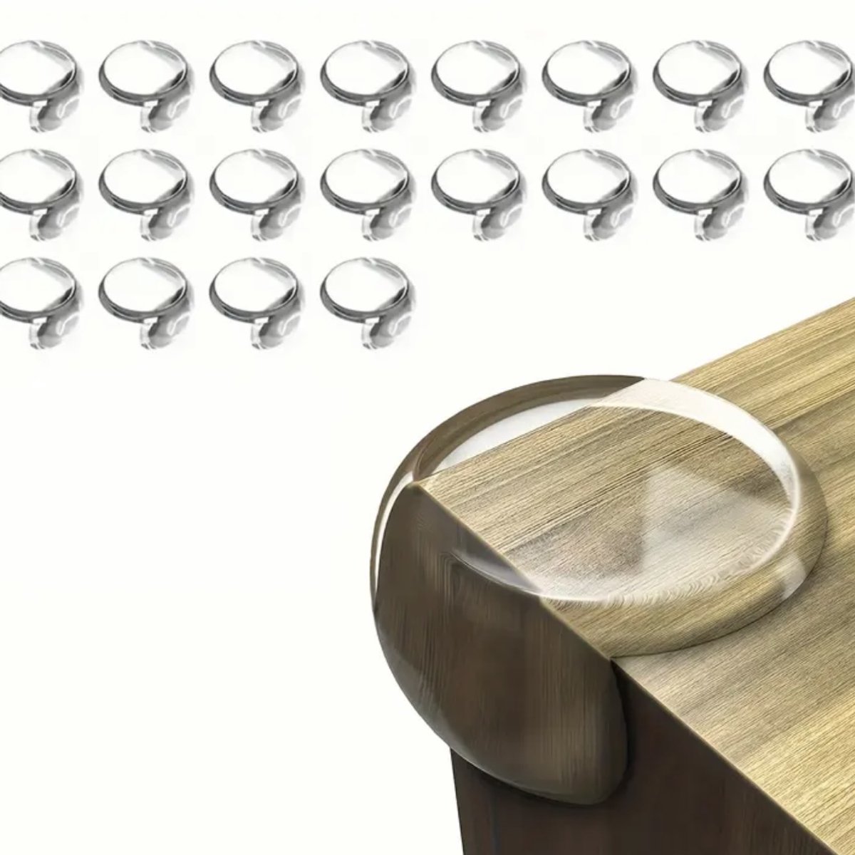 Image of 20x Siliconen Hoekbeschermers voor Kinderen – Transparant & Zelfklevend – Meubelhoekbescherming Babyveiligheid