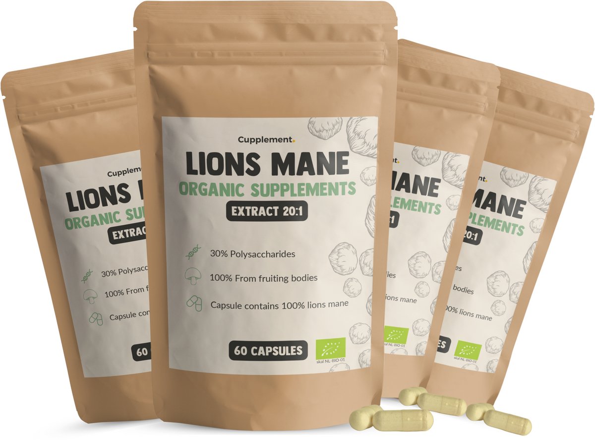 Cupplement 240 Lion's Mane Paddenstoel Extract Capsules 20:1 Extract 400 MG...
