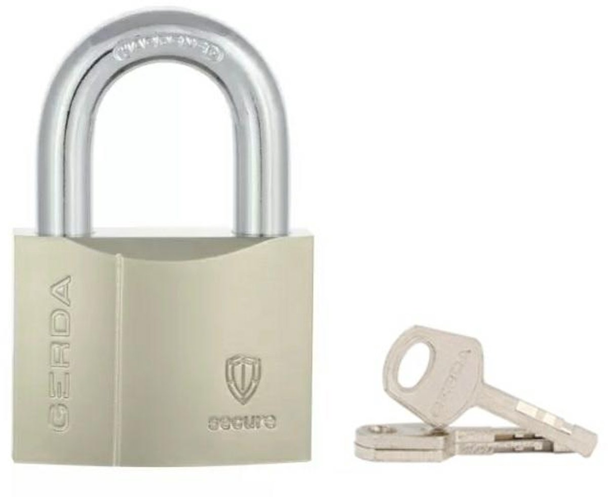 GERDA SECURE KSWS S40 hangslot met versterkte beugel, satijnnikkel, blister
