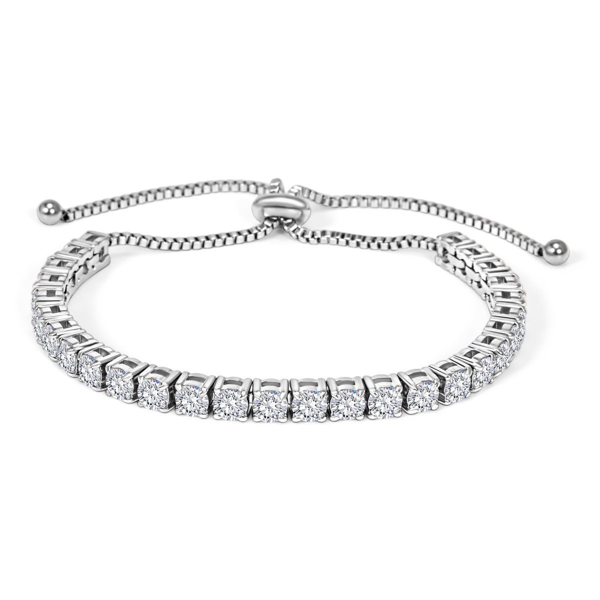 Juwelium Matrix Tennisarmband Verstelbaar 17 tot 26 cm met Zirkonia Kristallen in Luxe Sieradendoos met Rozen en Rozenbeer van 25 cm in Cadeauverpakking – Perfect Cadeau voor Vrouw, Vriendin, Moeder, Dochter