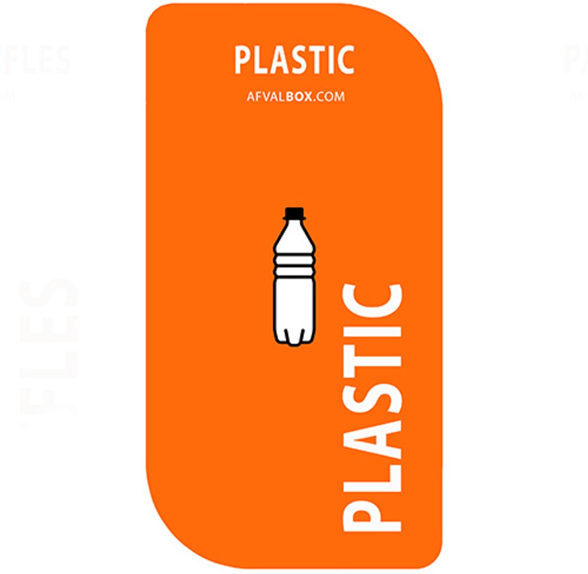 Stickers - Afvalstickers - Stickers afvalscheiding - Afvalscheidingsstickers - per stuk afm.: 10x20 cm - Plastic - vuilnisbak sticker - afvalbak sticker - container stickers - materiaal gelamineerd papier