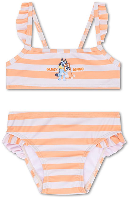 Bluey Meisjes Bikini, Bingo Ontwerp Tweedelig Badpak, Kinderzwemmen, Maten 3 tot 6 Jaar (DE/NL/SE/PL, Leeftijd, 5 jaar, Regular, Blauw