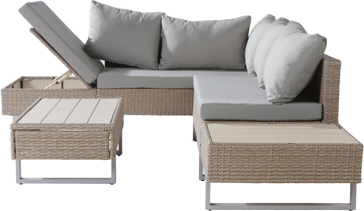 Merax Polyester rotan set - tuinset zithoek sofa lounge thumbnail 2