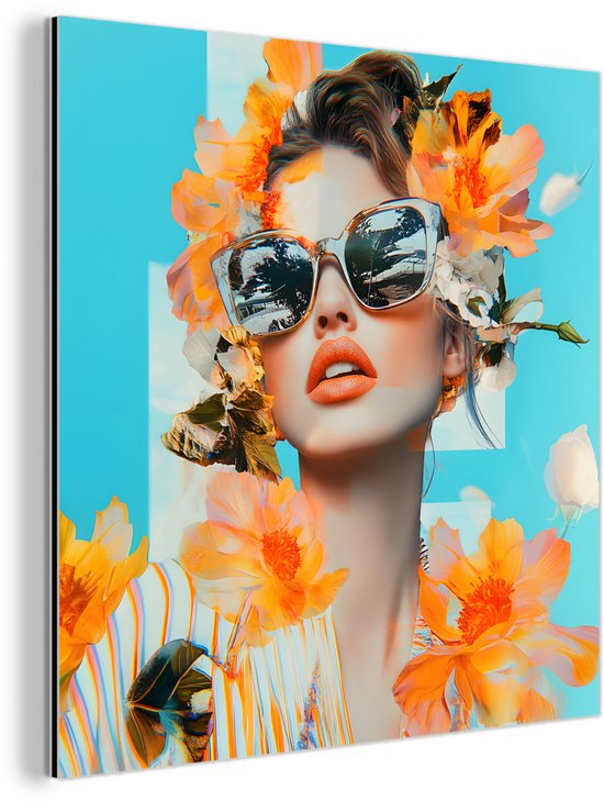 Fotobehang Wanddecoratie van metaal bloemen
