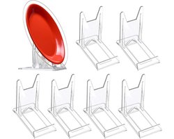 Bordenstandaard - 6 Stuks - Borden Display Standaard - Bordenhouder - Bordenrek - voor Sierborden - Schuifstandaard - Telefoonhouder - Visitekaartjes Houder - Boekenstandaard - Steun - Rek - Borden en Boeken - Kookboek - Display - Transparant