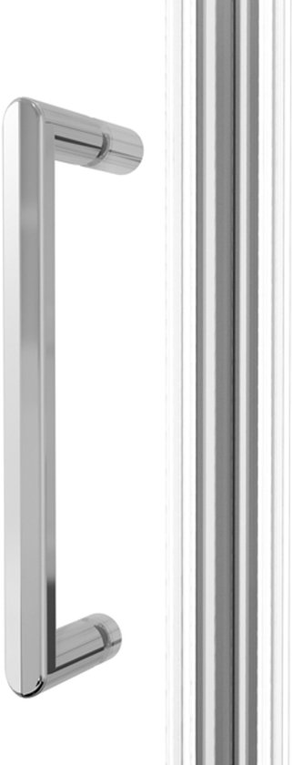 Fortifura Galeria Porte de douche - 90x200cm - charnières - poignée de porte - plate - verre de sécurité satiné - Chrome