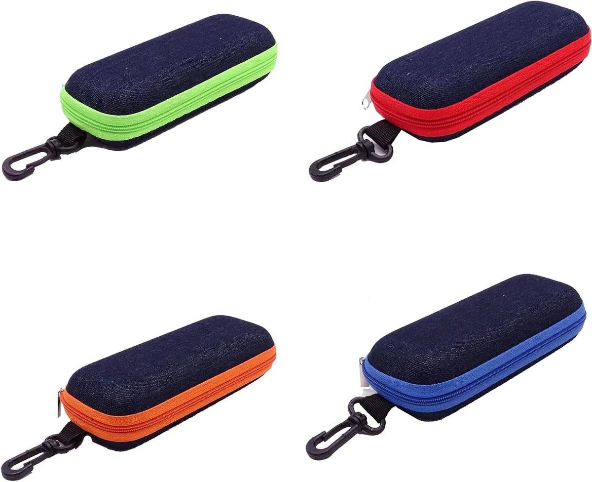 Zachte brillenkokers - 4 stuks - Hardcase - Draagbaar - Veilige opbergdoos - Zwart - 16*6.5*5.6cm