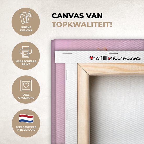 Tableau sur toile 80x120 cm - Décoration murale exclusive Femme - Abstrait - Cercle - Fleurs - Décoration murale salon - Décoration chambre - Accessoires chambre - Peintures sur toile