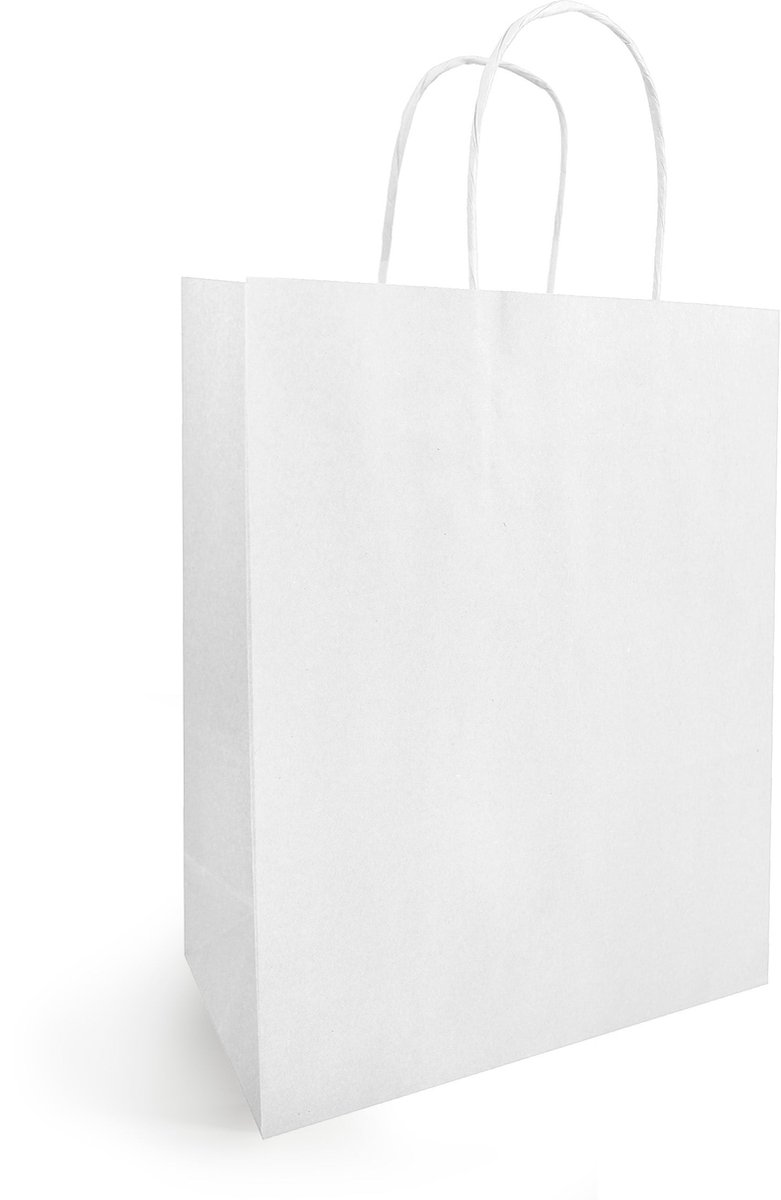 Papieren tasjes effen – 14+8×21 cm – 25 st – 90 g/m²/m2