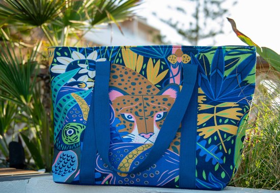 Sac Valentina- Accessoires Junkie Amsterdam- Femme- Sac bandoulière- Nylon recyclé- Imprimé Animaux Nombreux rangements- Klein- Stylé- Uni- Marron