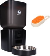 Prime AnimalZ Automatische Voerbak Kat & Hond 7L – Slimme Voerdispenser met Camera – Full HD 1080P Night Vision – Two-Way Audio – Voerautomaat met App – Kattenvoer Automaat – Smart Pet Feeder – Met Stoomborstel – Zwart