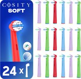Cosity - 24x Kids Opzetborstels compatibel met Oral-B en Braun - Geschikt voor Kinderen - 4 Kleuren - Soft