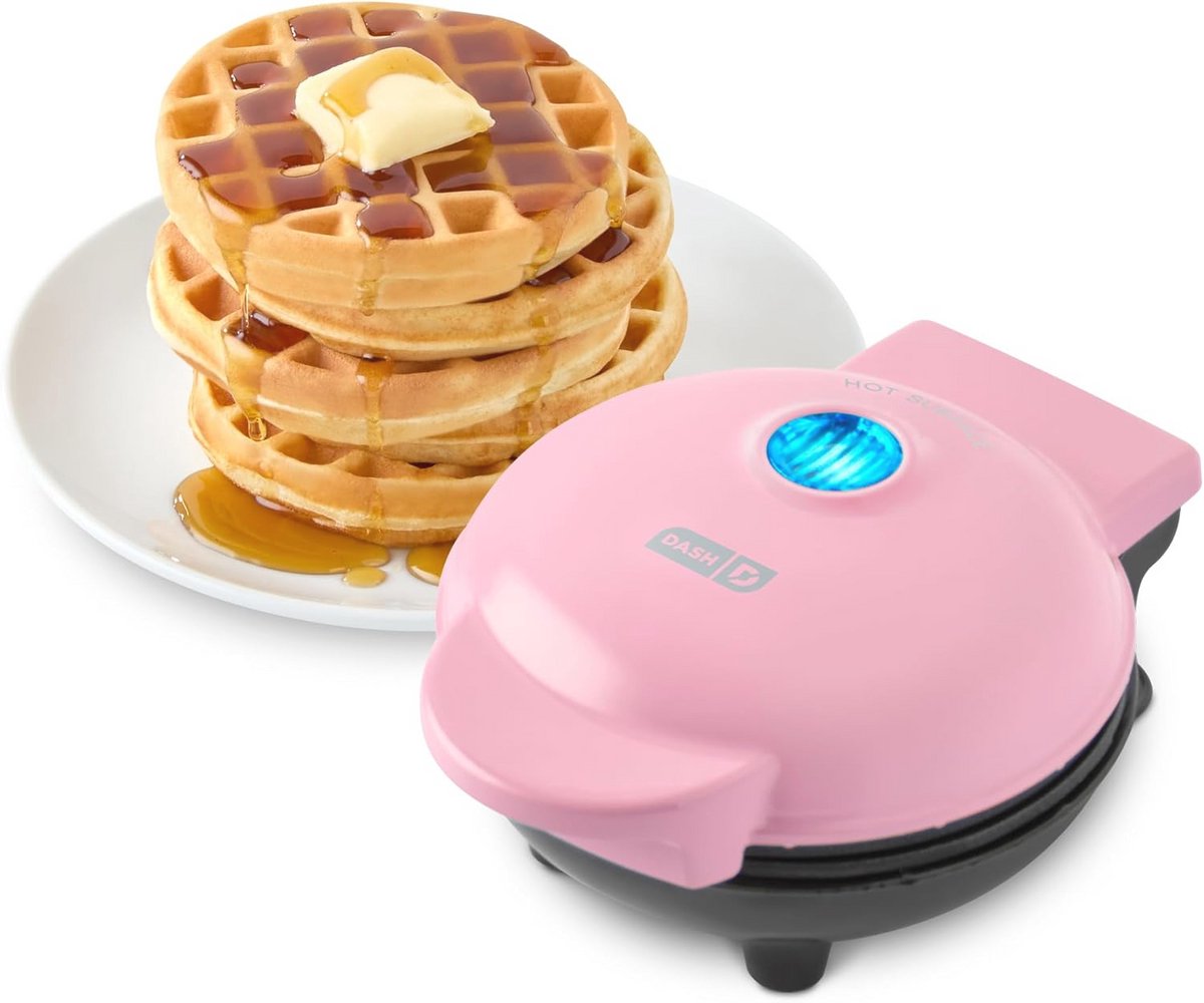 Mini Wafelmaker voor Panini's, Hash Browns en Meer - 4 Inch - Roze