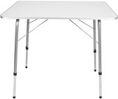 EASTWALL Inklapbare Tafel – Klaptafel – Opvouwbare Tuintafel - Campingtafel Verstelbaar – Vouwtafel Buiten – 80 x 60 x 69cm – Wit
