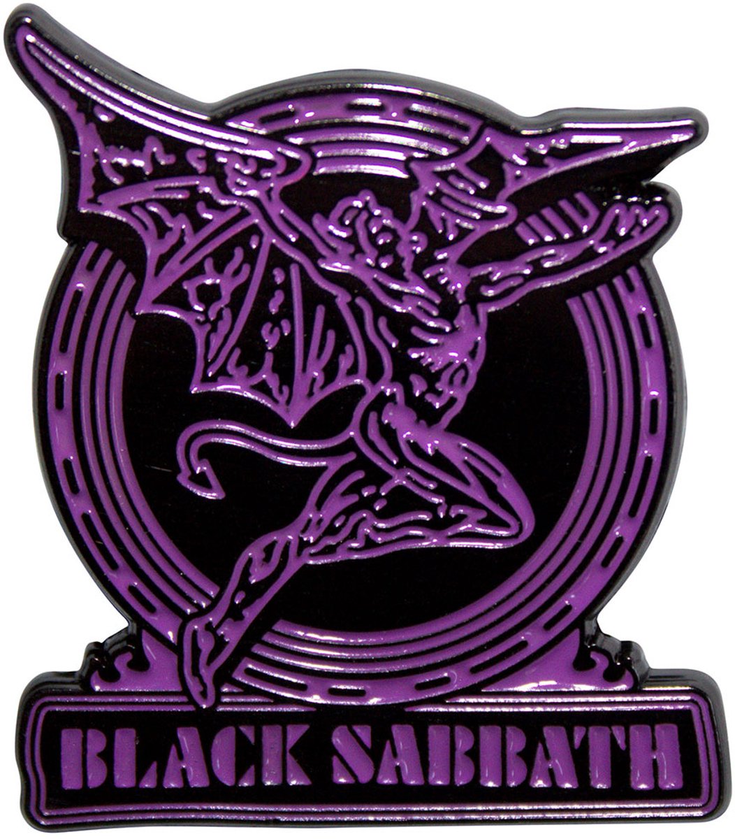 Black Sabbath - Purple Text Logo & Daemon - Pin