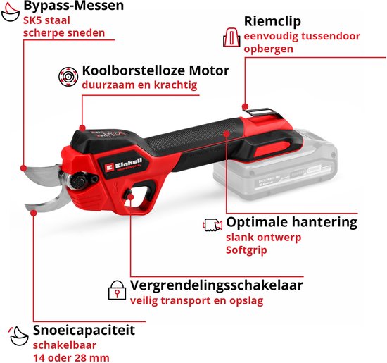 Einhell Professional Accu Takkenschaar GP-LS 18/28 Li BL Solo - Power X-Change - 18 V/Li-ion - Takdikte tot 28 mm - Veiligheidsschakelaar - Excl. accu en lader van Einhell — afbeelding 3