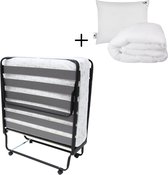 Troonz® Vouwbed Morena Royal | 90 x 200 cm | Logeerbed inclusief Hoofdkussen en Enkel Dekbed | Luxe Matras | Opklapbed Eenpersoonsbed | Logeermatras Opvouwbaar | 30 dagen proefslapen
