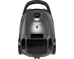 QONOS Power Premium Stofzuiger – Stofzuiger Met Zak – Sterke Zuigkracht – HEPA-filter – Inclusief Parketborstel – LED-display