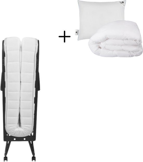 Troonz® Opklapbed Verona 90x200 – Logeerbed met Ergonomisch Matras, Dekbed en Kussen – Opklapbed 1 persoons