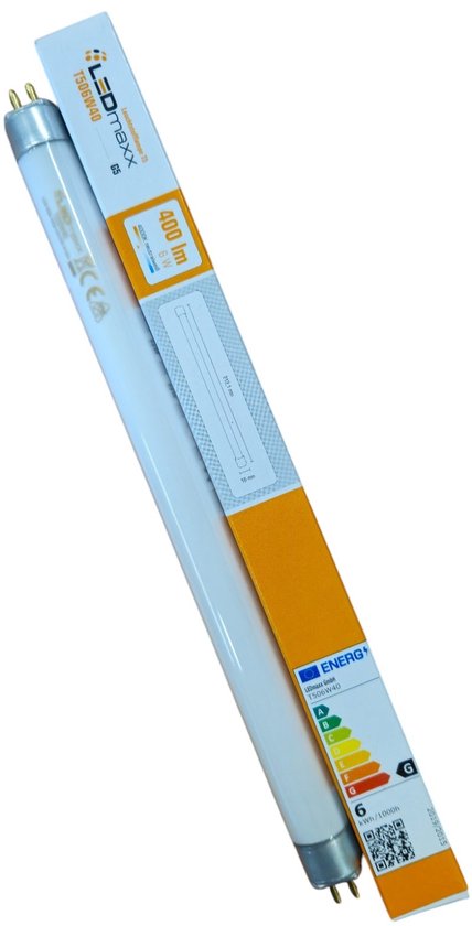 LEDmaxx TL-lamp T5 HE 212mm, 6W, 400lm, 4000K neutraal wit licht. Energieklasse G.