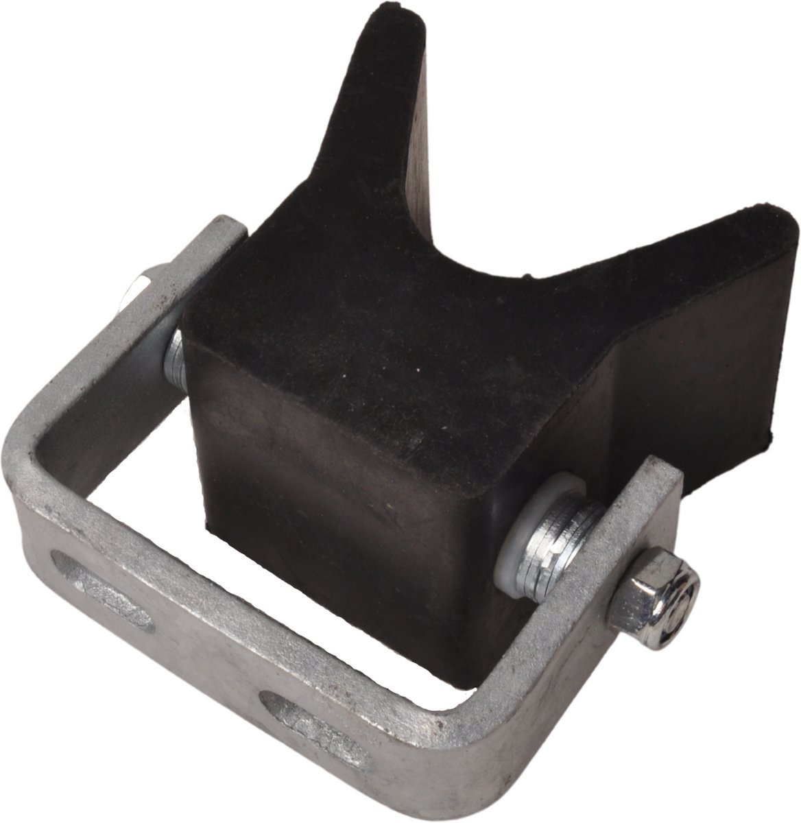 Vangmuil op steun - zwart - 105x100 mm - met sleufgaten
